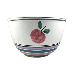 Caleca Large Serving Salad Bowl Meadow Italian Hand Painted Art Pottery Vintage